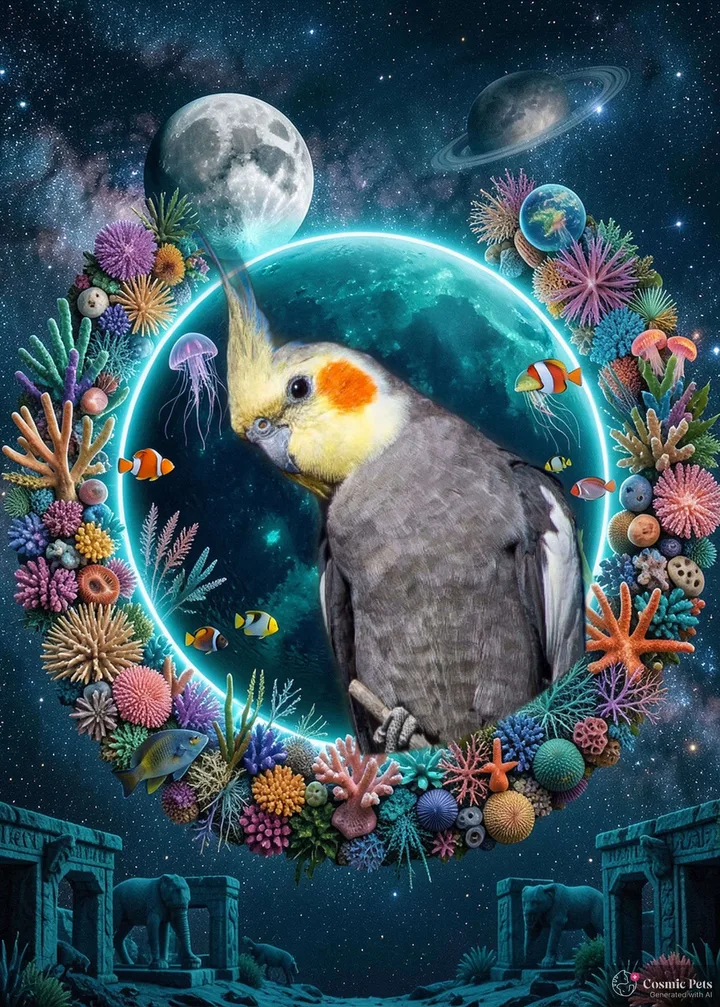 AI cosmic pet portrait