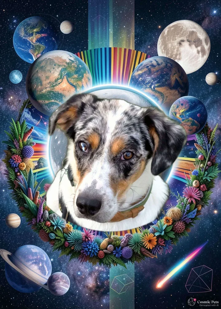 AI cosmic pet portrait