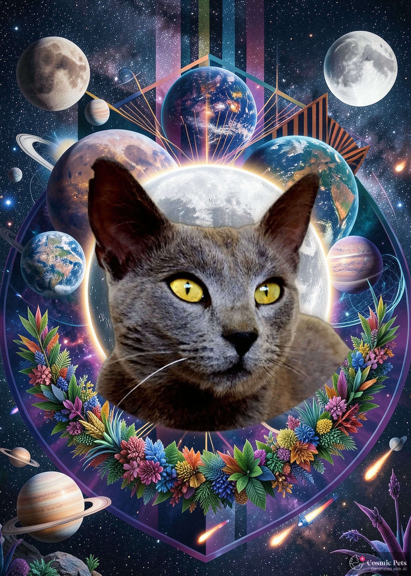 Griutz, a grey cat, commander of the ringed world